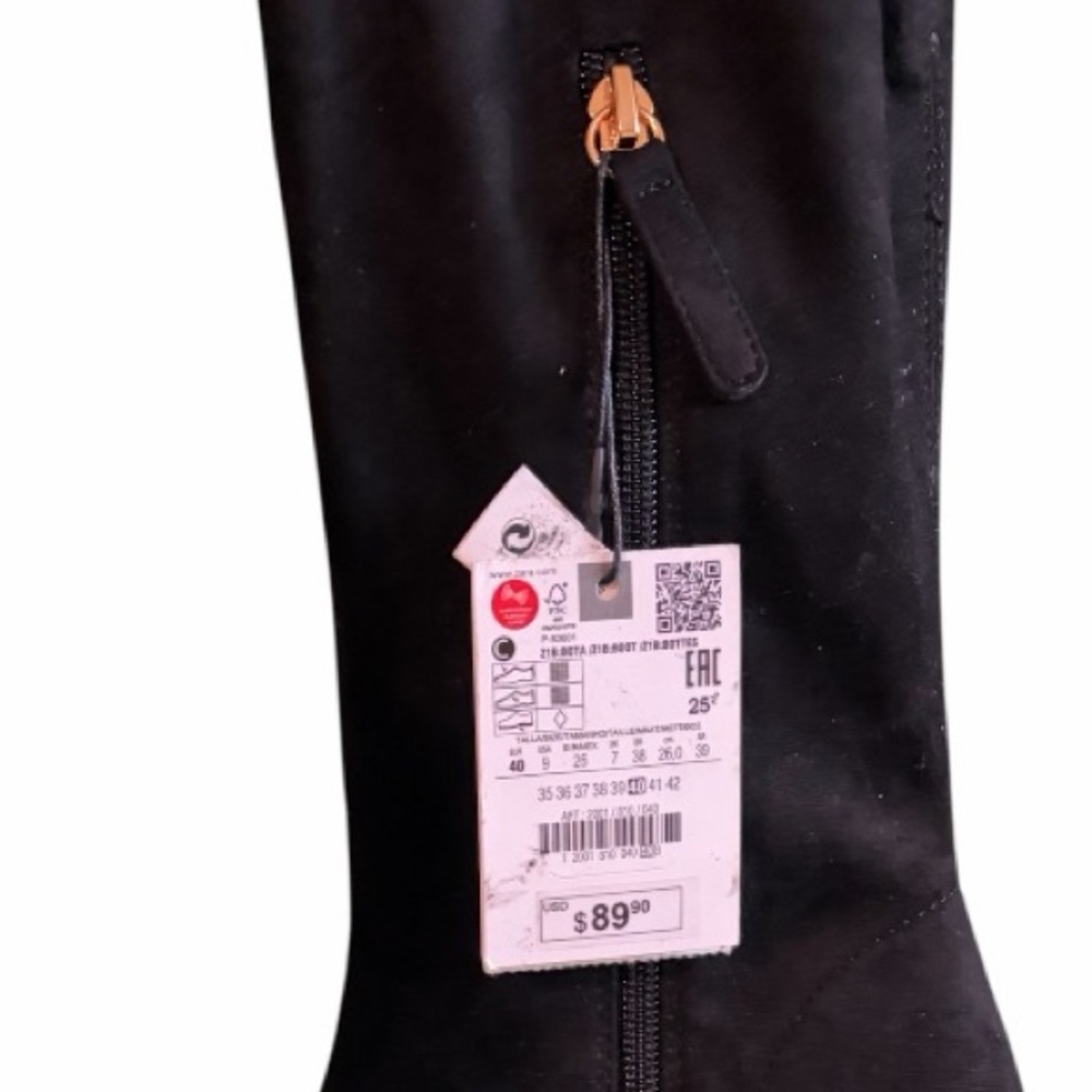 Zara Black Thigh High Boots NWT - Picture 4 of 4